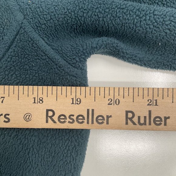 The North Face Fleece Jacket Womens Size M Green Full Zip Pockets Logo Mock Neck - Picture 13 of 15